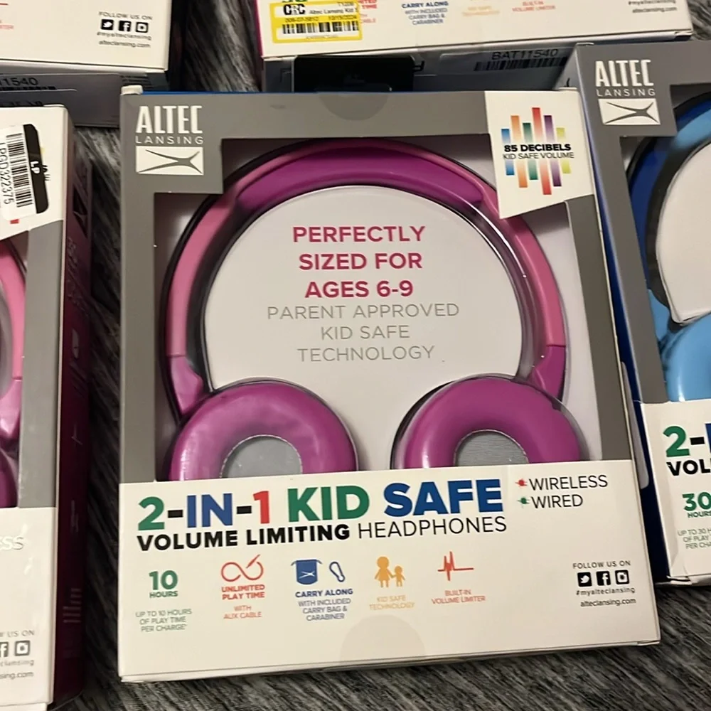 Altec Lansing KID SAFE 2-IN-1 Headphones--On-Ear-Bluetooth Wireless- Wireless